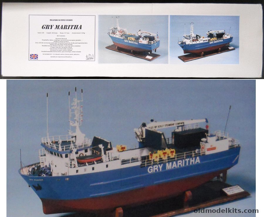 Model Slipway 1/40 Gry Maritha Island Supply Ferry - 41.5 Inches Long R/C or Static plastic model kit